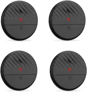 Lancoon Fensteralarm mit Vibrationssensor Schwarz 4 Packungen 125dB Lauter Schla