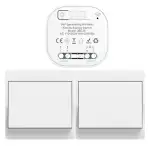 funk lichtschalt funkschalt 230v funk lichtschalter ohne batterie set lichtschalter funk wireless light switch funkschalter batterielos funktaster funk-wandschalter für lichter (EU 1Gang 2V1 a)