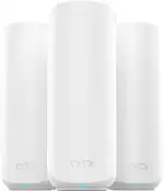 NETGEAR Orbi Serie 370 | Mesh WiFi 7 System | RBE373 | Mesh WiFi 7 Routerund 2 Satelliten| Bis zu 3,6 Gbit/s | Abdeckung bis 360 m² und 70 Geräte | 2,5-GB-Internetport | Dual-Band BE3600 | 3 Pack