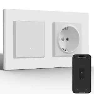 BSEED Normal Steckdose mit Smart Lichtschalter(Neutralleiter Erforderlich), Wlan