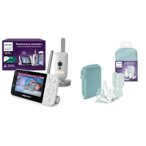 AVENT Set aus Philips Connected Videophone mit WLAN, Infrarot-Nachtsichtfunktion