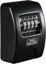 Burg Wächter Schlüsseltresor mit 4-stelligem Zahelncode für außen und innen, Sicher, Wandmontage, Key Safe 10 SB, Schwarz, KeySafe 10, Außen: 85x61x39mm (HxBxT)