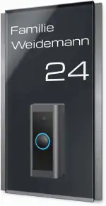 Edles Klingelschild für alle gängigen Funkklingeln - aus Edelstahl und Acrylglas | kompatibel mit...