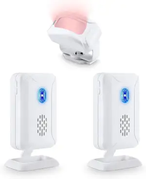 NineLeaf Bewegungsmelder mit 2 Empfängern, Infrarot Funk Durchgangsmelder, Laden