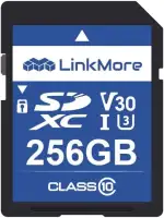 LinkMore SDXC Speicherkarte 256GB – UHS-I – V30, U3 – 95/70 MB/s – Für 4K-Videoprojekte & Foto-Backups – ideal für Kamera & Drohne