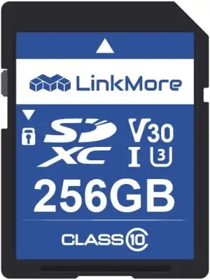 LinkMore SDXC Speicherkarte 256GB – UHS-I – V30, U3 – 95/70 MB/s – Für 4K-Videop