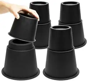 Möbelerhöher höhenverstellbar Betterhöhung Möbelerhöhung 7.5, 13, e 20.5CM Tischerhöher Healthcare Elefantenfuß Bed Riser 8St Füße zur Erhöhung von Betten-Schwarz