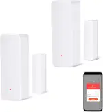 WiFi-Türsensor, Intelligenter Drahtloser Fenstersensor, Kompatibel mit Alexa & Google Assistant, Echtzeit-Benachrichtigungen, Einfache Installation, Kein Hub Erforderlich, 2 Stucke