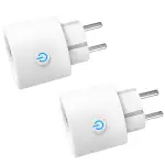 ANTELA WLAN Smart Steckdose, Stromverbrauch Messen, kompatibel mit Alexa und Google Home, Sprachsteuerung, APP Fernsteuerung, Zeitplan, 2,4GHz, 16A, 2 Stück