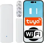 Sone Smart One Türsensor Alarm, Fenstersensor Drahtloser. Alarm in Echtzeit. WLAN WiFi Smart Life/Tuya App kompatibel mit Alexa/Google Home
