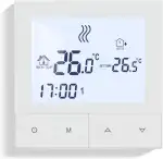 Beok Thermostat Fussbodenheizung Wasser, Thermostate Heizung Digital Raumthermostat Fußbodenheizung 230v Wandthermostat Heizungsthermostat Temperaturregler TDS72-WP Weiß Non-WiFi
