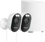 Reolink 2K Überwachungskamera Aussen Set, All-in-One-Kameraset mit Lokalem Speicher, 2,4/5GHz Wi-Fi, KI-Erkennung, 24/7 Aufnahme, Spotlights, AES-128-Verschlüsselung, Plug-in, Home Hub Mini+2xLumus