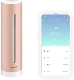 Netatmo Smarter Raumluftsensor für Innenräume, CO2-Sensor, Temperatur, Luftfeuch