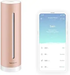 Netatmo Smarter Raumluftsensor für Innenräume, CO2-Sensor, Temperatur, Luftfeuch