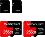 2er-Pack 256GB MicroSD Speicherkarte mit Adapter, Class 10, UHS-I, U3, A1, für Smartphone, Drohne, Dashcam