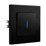 BSEED Lichtschalter Unterputz mit Krallen, 1 Fach 2 Wege Wechselschalter mit LED Kontrollleuchte, Wandschalter mit Matt PC Rahmen, Modern Schalter, 86mm, Schwarz