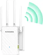 WLAN-Verstärker, 1200 Mbps Dual-Band WLAN Repeater mit 4X Antennen, 1x LAN/WLAN-Port, WPS, MU-MIM...
