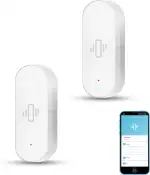 Intelligenter Vibrationssensor: Drahtloser Glasbruchmelder, WiFi-Türsensor mit App-Alarmen, einstellbare Empfindlichkeit, Glasbruch-Sicherheitssensor für Alarmanlage und Heimautomatisierung (2er-Pack)