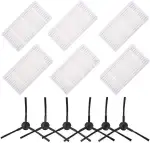 Ersatzfilter Kompatibel mit Medion MD18500 MD18600 MD18501 Staubsauger Roboter - 6 * Filter + 6 * Seitenbürsten