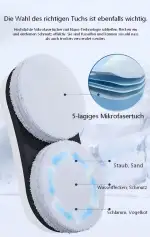 RoboClean Fensterputzroboter Fensterroboter Robo Clean Fensterreinigungsroboter mit Fernbedienung, 3 Reinigungswege, Intelligente Navigation und Kantenerkennungssystem (Weiß)