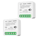 GERUI 2Pcs Smart Lichtschalter,Smart Home WLAN Bluetooth Schalter Wireless Switch Fernbedienung DIY Passt hinter Wandschalter,Smart Switch Kompatibel mit Google Home,Alexa Echo,Smart Life/Tuya