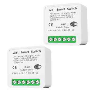 GERUI 2Pcs Smart Lichtschalter,Smart Home WLAN Bluetooth Schalter Wireless Switc