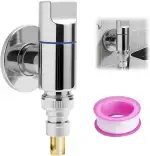 Automatisches Wasserstoppventil Waschmaschine - Eckventil aus Edelstahl mit Messingkern &tropffrei, langlebiger Wasserhahn für Waschmaschine G1/2 Anschluss, geeignet für Küche Bad Wohnung