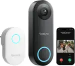 Reolink Video-Türklingel mit Chime, 5MP Ultra HD Kabelgebundene Türklingel mit Kamera, 2,4/5GHz WLAN, Personenerkennungsalarme, 180° Ultraweitwinkel, 2-Wege-Audio, Fernzugriff, Video Doorbell WiFi