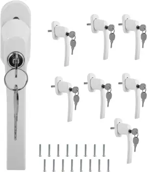 8X Fenstergriff Abschließbare Aluminium Kindersicherung Fensterschloss mit Schlo