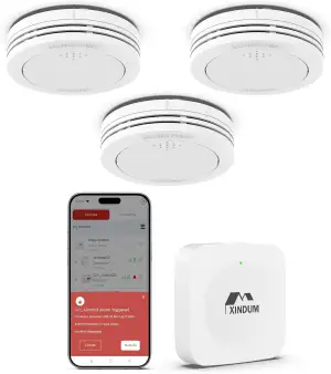 XINDUM 10 Jahre Rauchmelder mit Basisstation, Smart Feueralarm TÜV-Rheinland zer