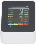 Tragbarer Luftqualitätstester, Smart Air Quality Monitor für Zuhause & Büro, präzise Messung von Feinstaub PM2.5, CO₂, Temperatur & Humidität, Echtzeit-Anzeige, ß
