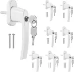 8 PCS Abschliessbarer Fenstergriff, Kindersicherung Fenstersicherung mit Schloss, Länge des Schafts 35 mm, Zur Befestigung von Fenstern, Balkontüren, Hoftüren usw.(Weiß) (8)