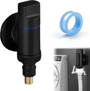 Wasserhahn Waschmaschine, 1/2 und 3/4 Schwarz Eckventil Waschmaschine, Waschmasc