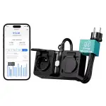 Meross WLAN Steckdose Outdoor mit Stromverbrauch, Smart Steckdose Stromzähler für Balkonkraftwerk Außensteckdose wasserdichte IP44, funktioniert mit HomeKit, Alexa und Google, 16A, 1.5m Kabel