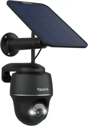 Reolink 5MP Solar Überwachungskamera Akku, 355°/140° Schwenkbar WLAN Kamera Outdoor Kabellos 2, 4/5GHz WiFi, Farbnachtsicht, Personen/Auto/Tiererkennung, Standalone, Argus PT(Schwarz)+Solarpanel