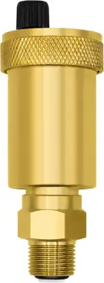 VARIOSAN Automatischer Schnellentlüfter 12111, 1/2", Messing blank, schmale Bauform, mit Montageventil
