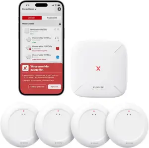 X-Sense Wassermelder WLAN mit SBS50 Basisstation, Smarter Wassermelder, App-Warn