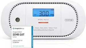 X-Sense Kohlenmonoxid Melder, TÜV-Zertifiziert, mit digitalem LCD-Display, CO Me
