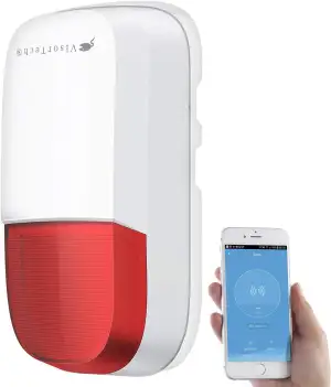 VisorTech Blink Alarm Sirene: WLAN-Outdoor-Sirene mit Blinklicht und 95 dB, IP54