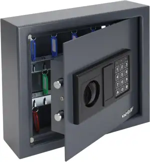 HMF Schlüsseltresor mit Zahlencode, Schlüsselsafe mit Elektronikschloss | 30 Hak