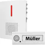 Funkglocke: Funk-Türklingel mit Licht- & Ton-Signal, 100 m Reichweite, IPX4, weiß (Funkglocke für Aussenbereich, drahtlose Türklingel, Klingelverstärker)