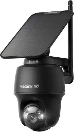 Reolink 4K Überwachungskamera Aussen Solar, 360°/140° Schwenk-/Neige, Auto-Tracking, WLAN Kamera Outdoor Akku mit Farbnachtsicht, 2,4/5GHz WiFi, KI-Erkennung, Argus PT Ultra(Schwarz) +Solarpanel