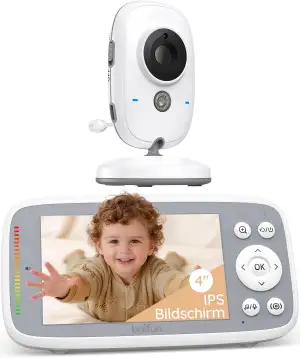2026 BOIFUN Babyphone mit Kamera, 4 Zoll 720P Monitor, Ohne WLAN, Nachtsicht, 10