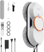 IERAKOR Fensterputzroboter 5600Pa mit Doppel-Sprühwasser, Fensterroboter & Fensterreiniger mit Intelligenter Navigation, Kantenerkennung, 3 Modi, Absturzsicherung & Fernbedienung, für Hohe Fenster