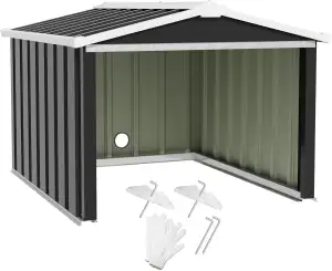 Devoko Metall Mähroboter Garage, 86B x 77D x 63H cm Kleiner Geräteschuppen für R