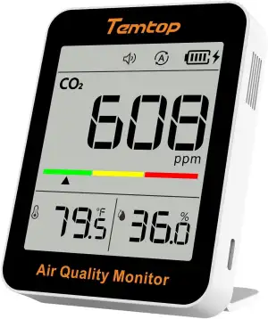 Temtop C1 CO₂ Messgerät mit CO2-Monitor, Thermometer & Hygrometer – Präzise Mess