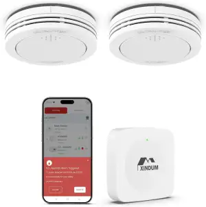 XINDUM 10 Jahre Rauchmelder mit Basisstation, Smart Feuermelder TÜV-Rheinland ze