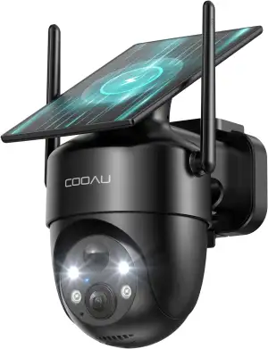 COOAU Überwachungskamera Aussen Akku Solar-2K Outdoor WLAN Kamera Überwachung Au