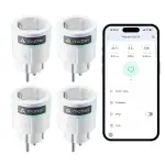 SwitchBot Plug Mini Matter-fähig mit Leistungsüberwachung 4er Pack, WLAN Steckdose, kompatibel mit Alexa, Google Home, Apple Home und Home Assistant (über Matter), Sprach- & App-Steuerung, 16A Type-F