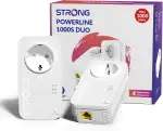 STRONG AV1000 Mbit/s Powerline Adapter Set mit Steckdose, HomePlug AV2 Powerline Ethernet Erweiterung, Gigabit LAN Ports, Plug & Play, Energiesparmodus, ideal für Media Streaming(PL1000S)